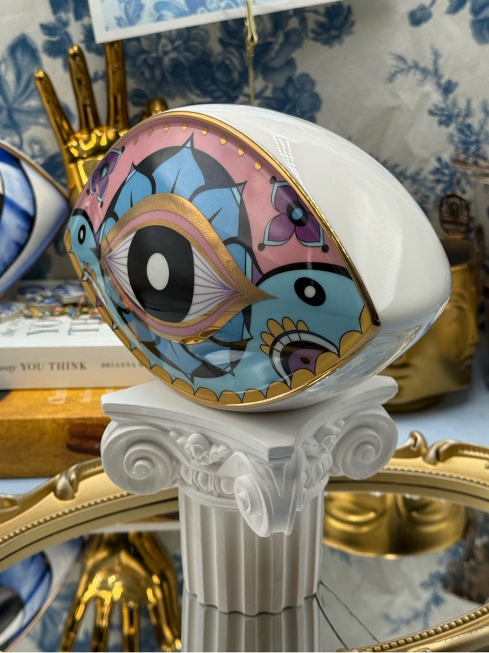 🆕 THE PROCURESS COLLECTION 🧿 All-Seeing Eye Paperweight - Boho Gold Pink - Picture 12 of 16